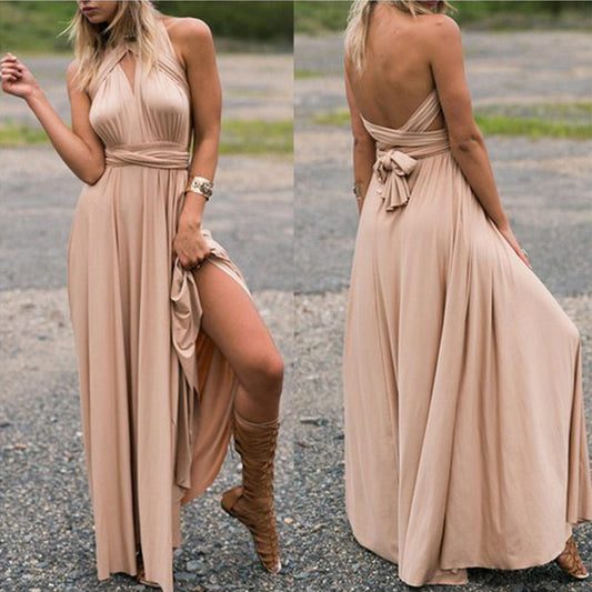 Dress Models Multi-wear Method Multi-rope Cross Halter Sexy Bandage Dress Long Skirt Dress