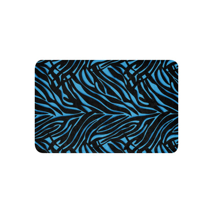Blue Zebra print Sherpa blanket
