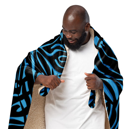 Blue Zebra print Sherpa blanket