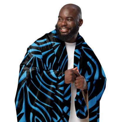 Blue Zebra print Sherpa blanket