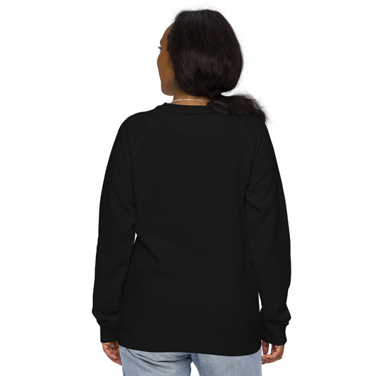 Christmas print, organic raglan sweatshirt