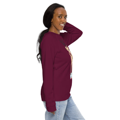 Christmas print, organic raglan sweatshirt