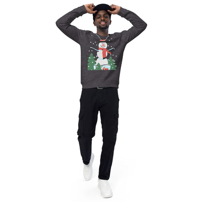 Christmas Snowman print organic raglan sweatshirt
