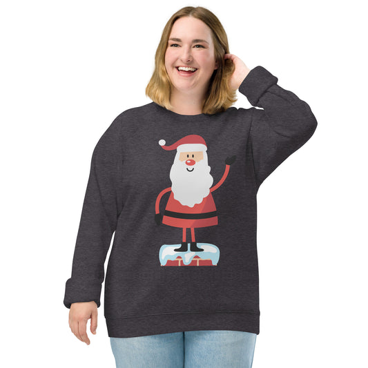 Christmas Santa Print organic raglan sweatshirt