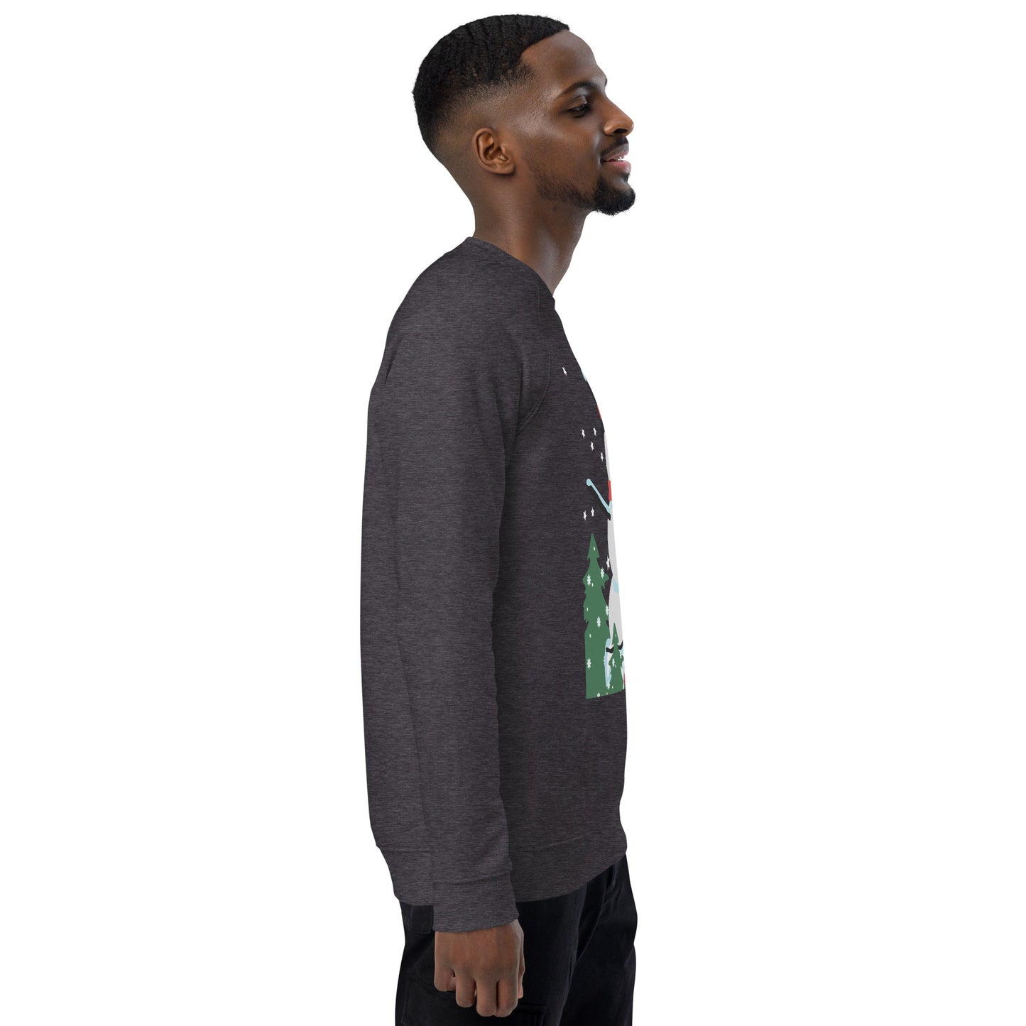 Christmas Snowman print organic raglan sweatshirt