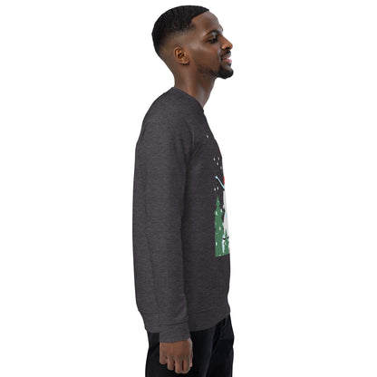 Christmas Snowman print organic raglan sweatshirt