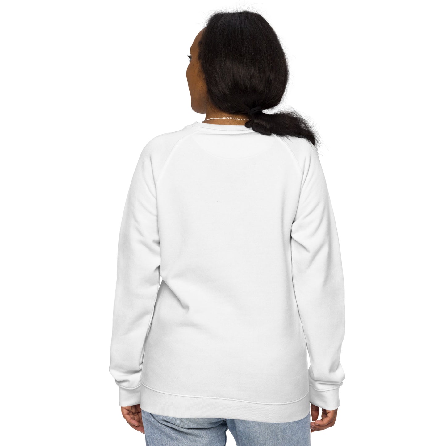 Christmas print, organic raglan sweatshirt
