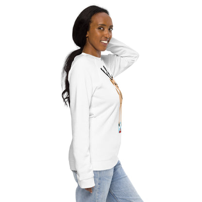 Christmas print, organic raglan sweatshirt