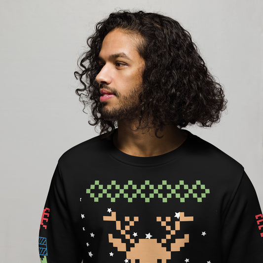 Christmas Rudolph print, organic sweatshirt