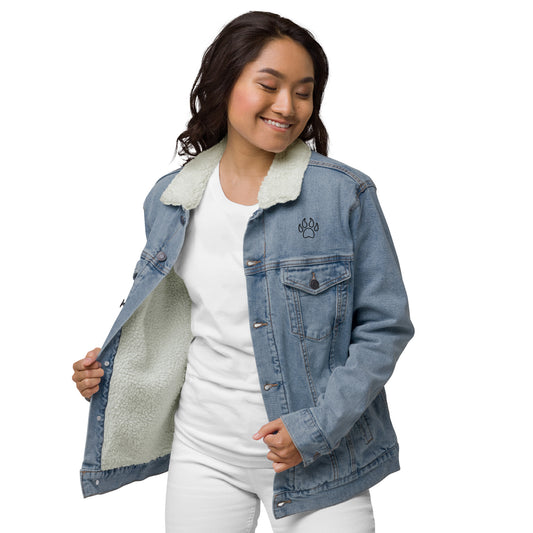 Bear Paw print, Denim Sherpa Jacket