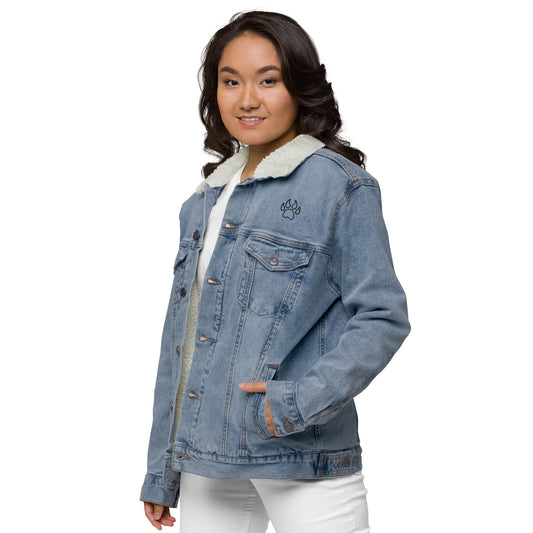 Bear Paw print, Denim Sherpa Jacket