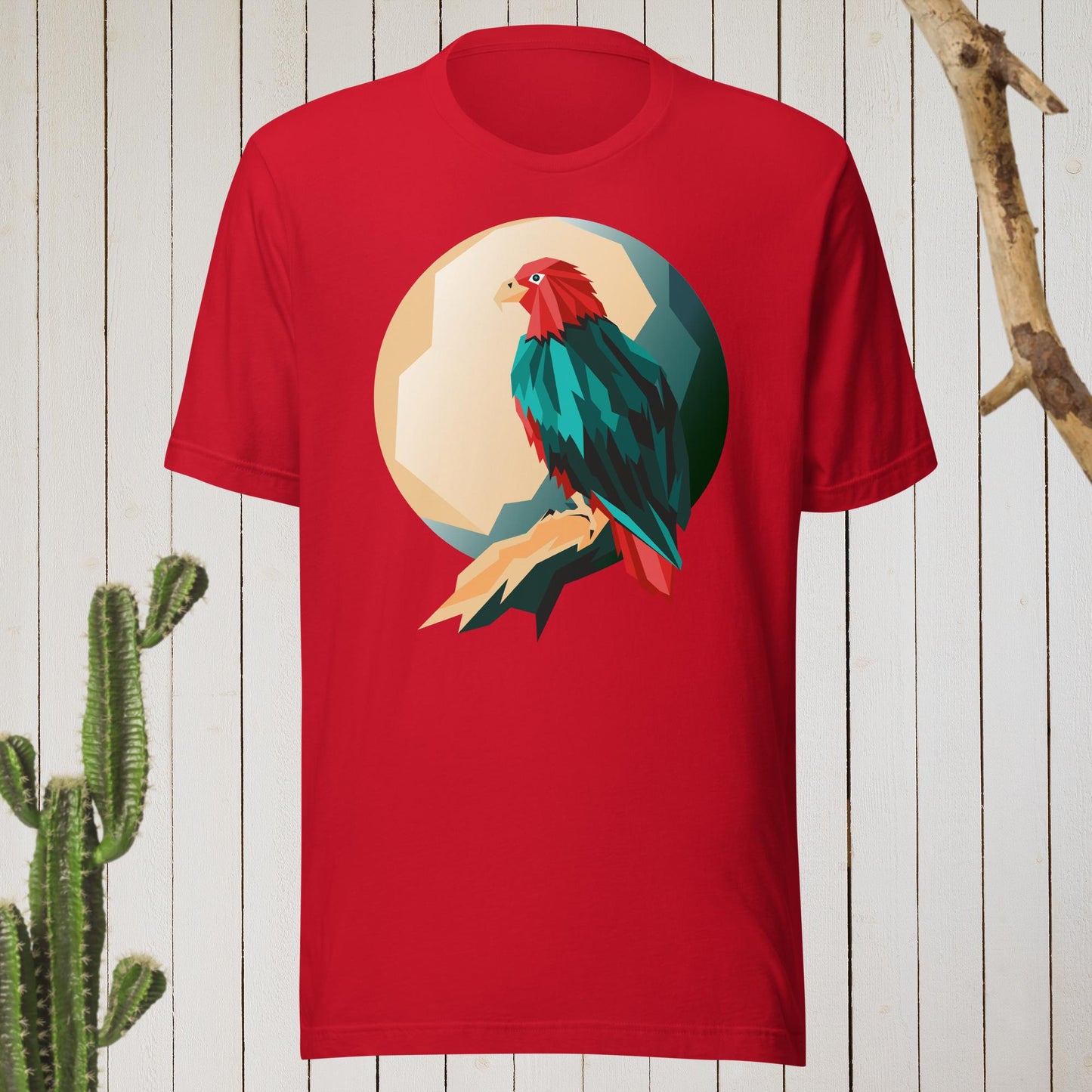 Geometric Bird Graphic T-Shirt with Bold Back Print, Stylish, Comfortable & Designed for Confidence