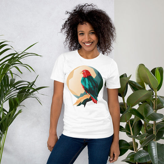 White t-shirt featuring a bold front print reading ‘I’M AWESOME’ in large blue letters—minimalist, stylish, and perfect for casual wear.