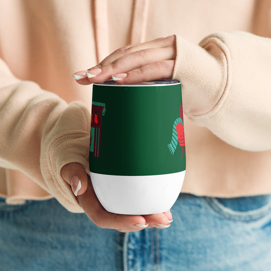 Christmas print Wine tumbler