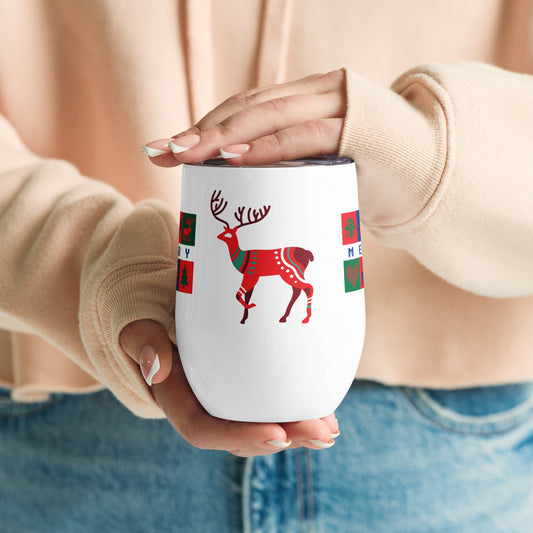 Christmas Reindeer Wine tumbler