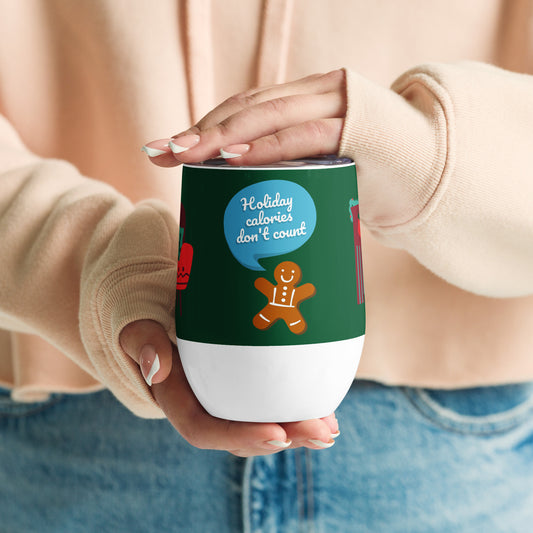 Christmas print Wine tumbler