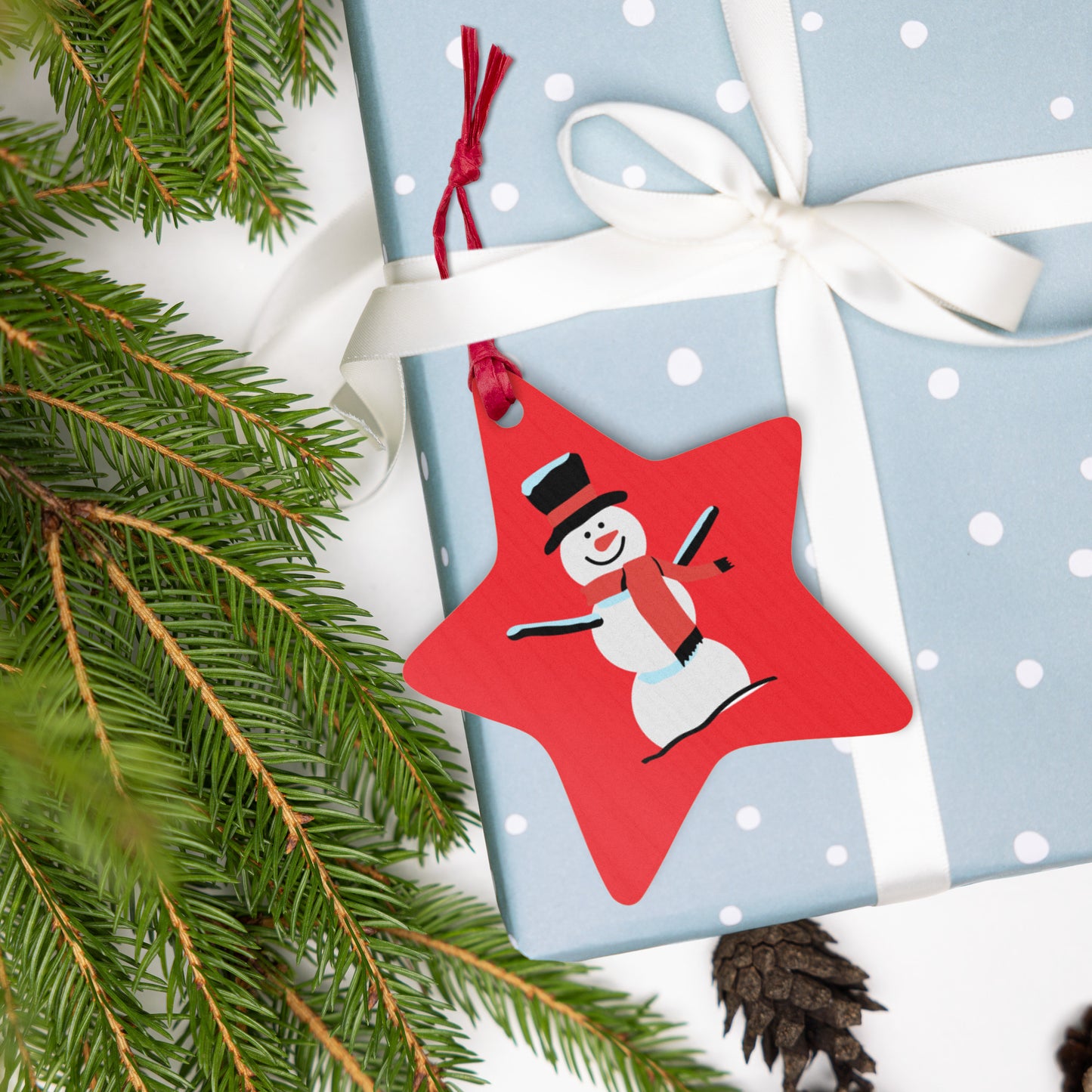 Christmas print, Wooden ornaments